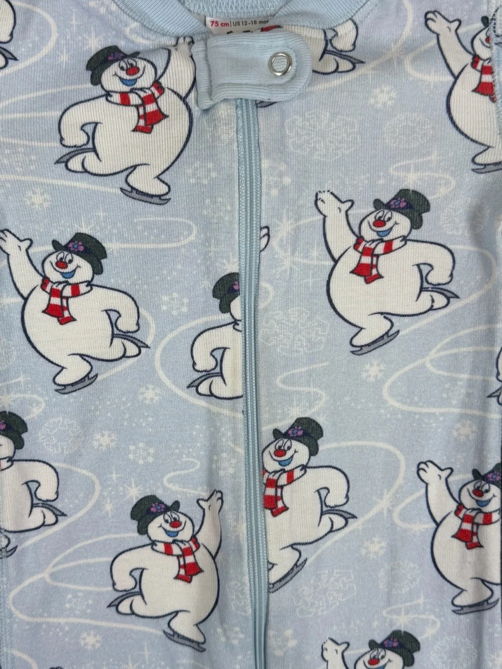HANNA ANDERSSON x Frosty the Snowman Org Cotton Zip Christmas Sleeper - 12-18M